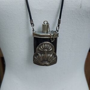 Vintage Silver and Horn Pendant Necklace
